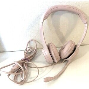 Logitech H390 Wired USB On-Ear Stereo Headphones with Mic Rose Pink PC Laptop